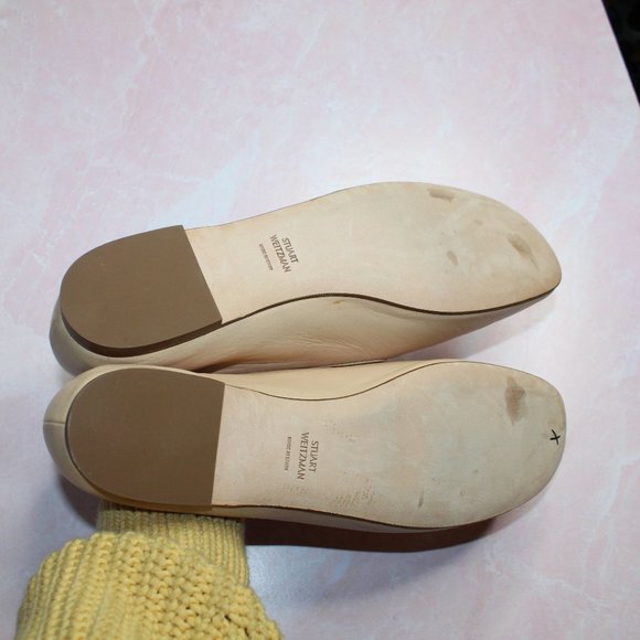 Stuart Weitzman Cream Myguy Rounded Toe Loafers sz 8.5 - Picture 9 of 10
